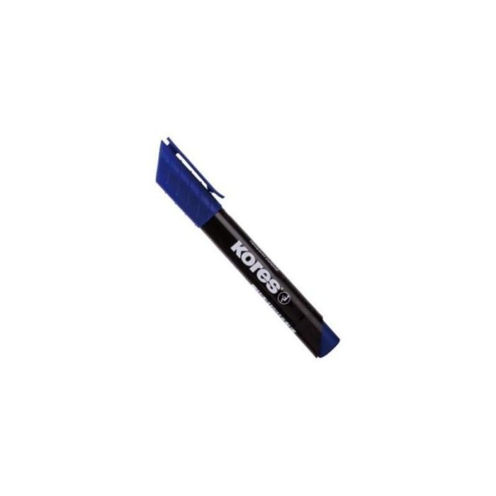 20953 Kores Marcador permanente pta. biselada AZUL